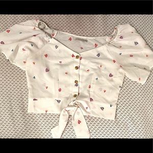 Off the shoulder heart crop top